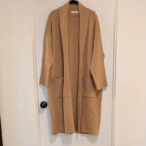 Tan Open Front Cardigan